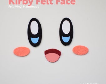 Kirby Felt-Vinyl Handmade Face Set: Felt Eyes, Mouth, and Cheeks for Amigurumi