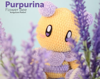 Purpurina | Amigurumi Pattern PDF | English and Spanish | Flower Bee | Spring