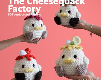 The Cheesequack Factory | PDF Amigurumi Pattern | English and Spanish | Cheesecake Ducks