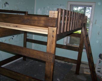 queen size bunk bed with desk