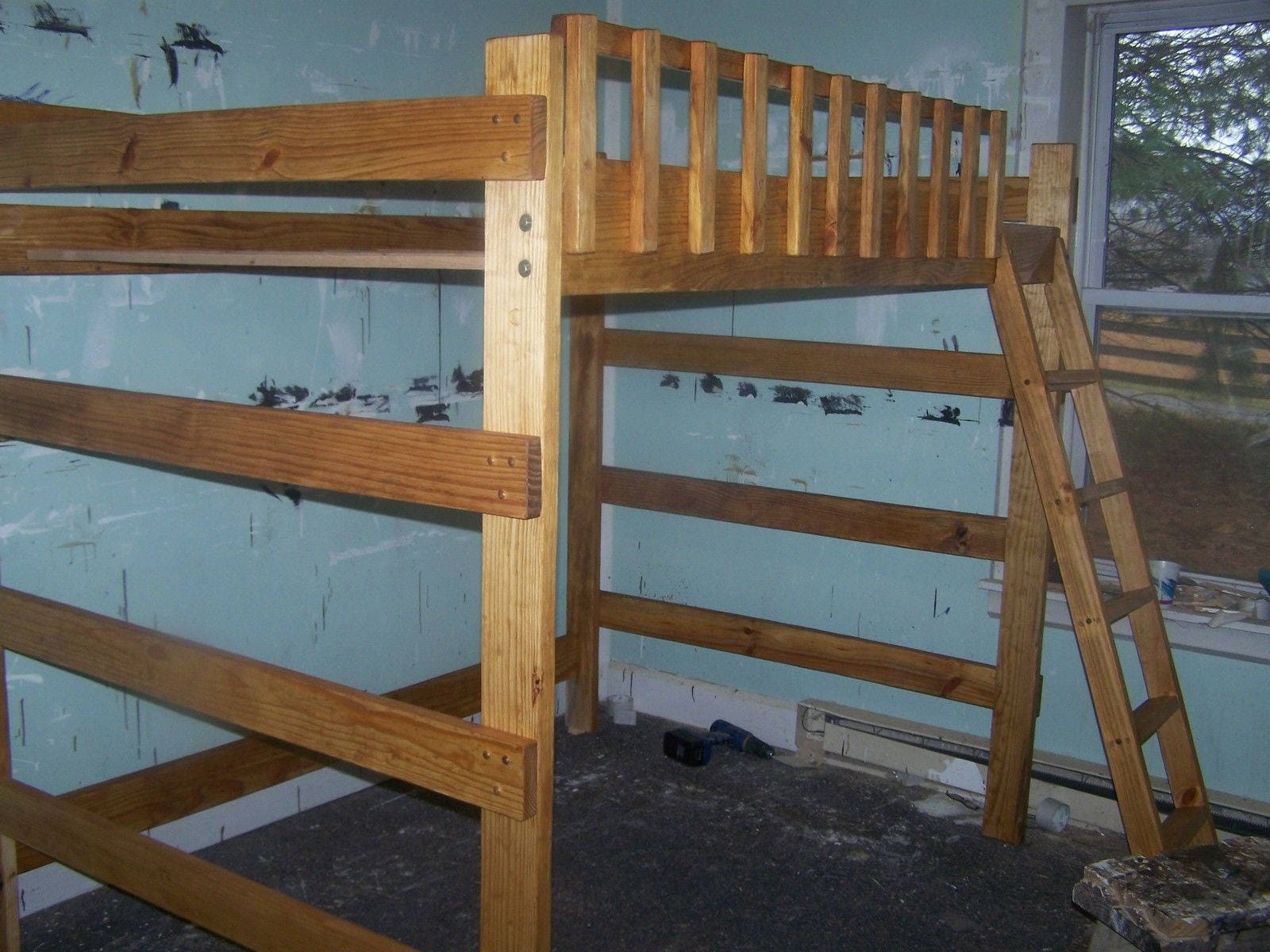 Heavy Duty Full Size Loft Bed 60 Inches High Etsy
