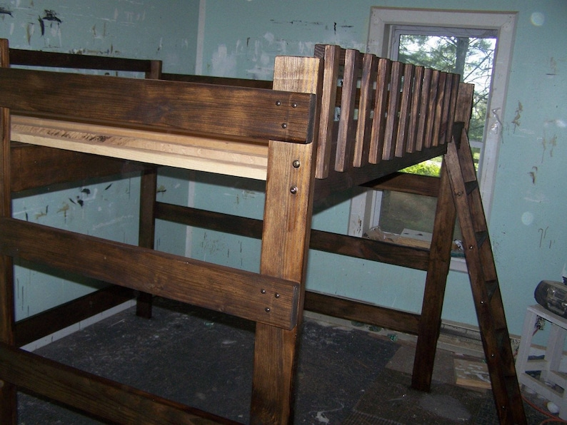 Queen Size Heavy Duty Loft Bed 73 Inches Tall W 60 Inch Image 0