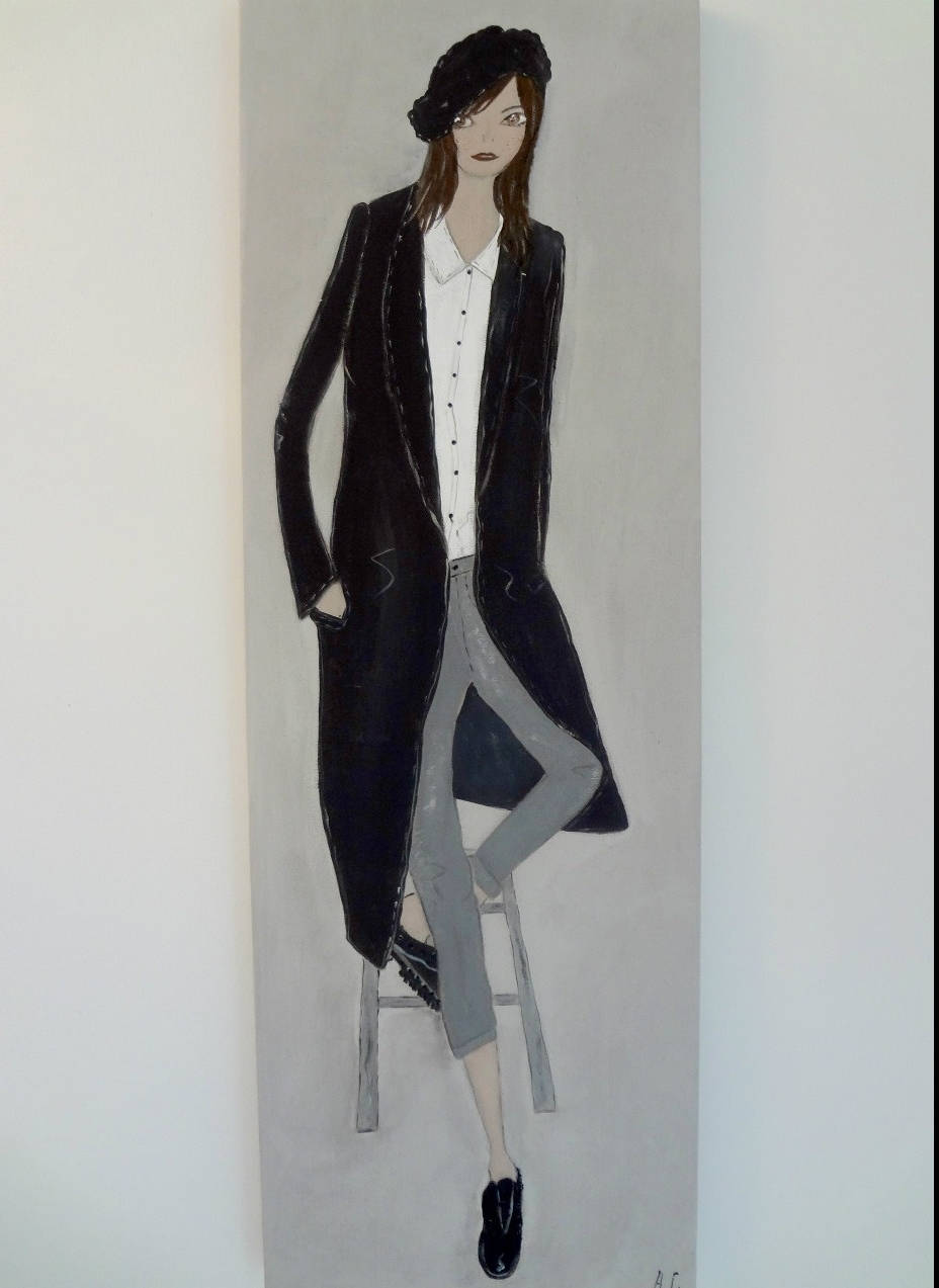 Tableaux Mannequins Peinture Acrylique sur Toile de Lin