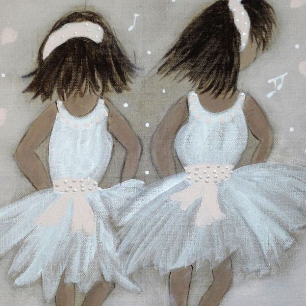 tableau decoratif representant des petites danseuses  pour chambre de filles