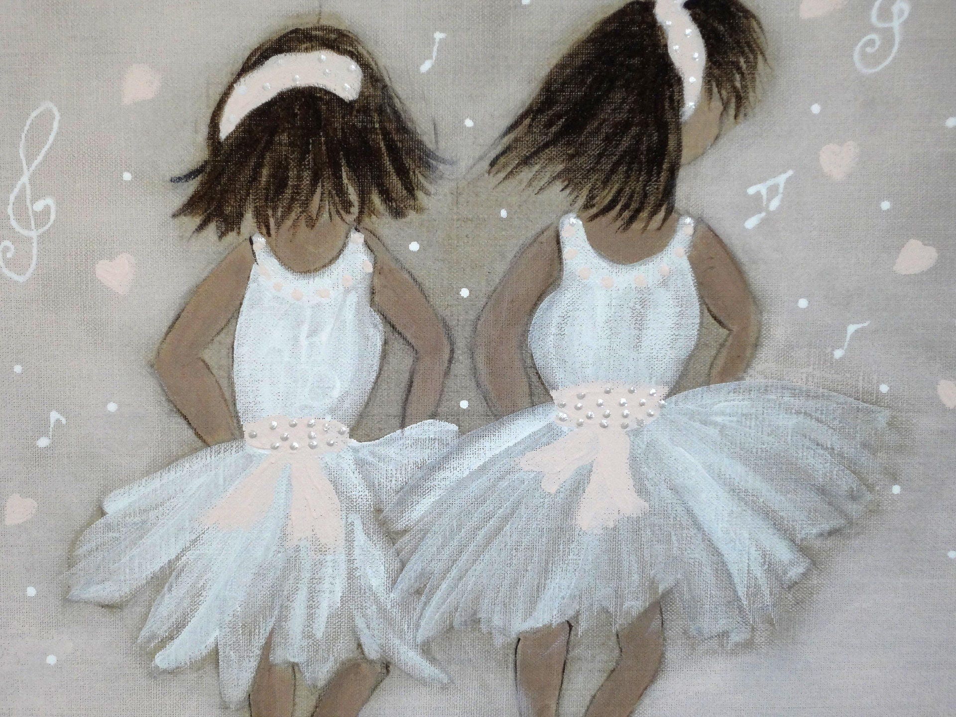 Tableau Decoratif Representant Des Petites Danseuses Pour Chambre de Filles