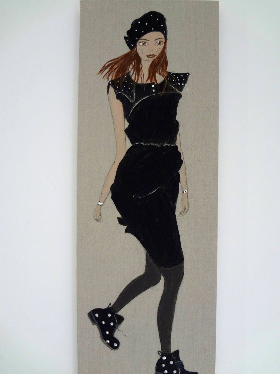 Tableaux Mannequins sur Lin Realises avec de La Peinture Acrylique