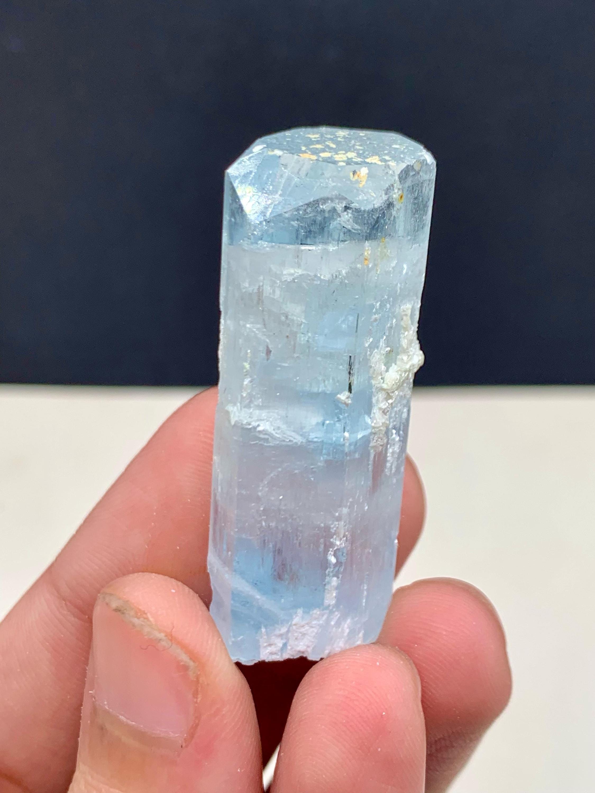 インクブルーアクアマリンクリスタル：パキスタンのシガール渓谷産、19