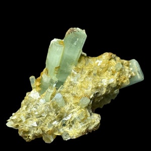79 Grams Stunning Aquamarine crystal with Smoky Quartz & Muscovite on matrix from Skardu Pakistan, 81*45**46 mm