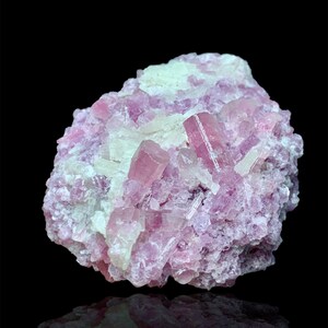 Rubellite Tourmaline with Lepidolite Matrix, Afghanistan – 82 Grams