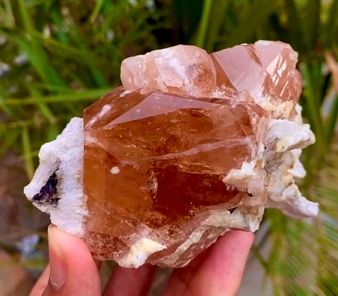 430 Grams D.T Imperial Topaz Combine With Green Fluorite Matrix ...