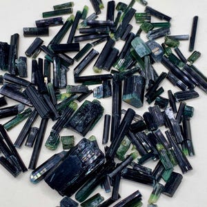 Bi color green and blue indicolite Tourmaline 100 grams crystals needles medium jewelry skardu pakistan