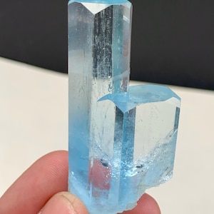 Natural perfect terminated clean step aquamarine crystal from shigar mine pakistan