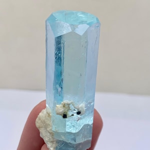 30 Grams stunning Sky Blue colour Aquamarine  crystal  from Shigar Skardu valley Pakistan, 53x17x18 mm