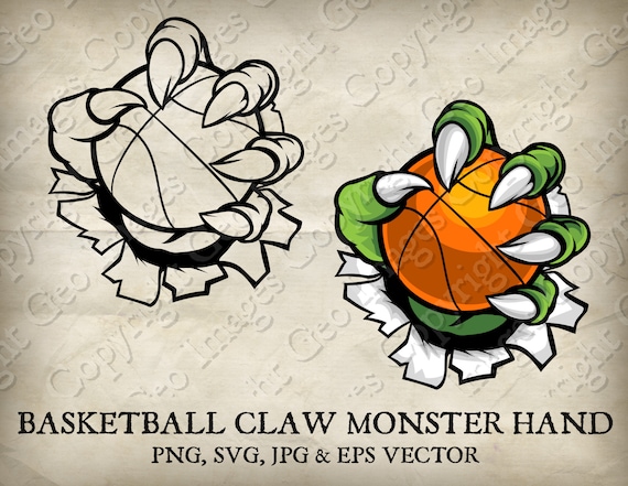 Basketball Monster, Tiger, Wolf, Dragon, Eagle Claw Hand Holding Ball Clip  Art. Vector SVG, EPS, Jpg Transparent PNG Clipart. 4 Versions - Etsy