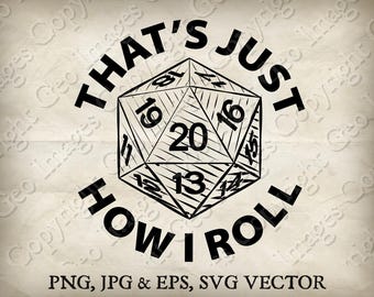 Leuk grappig spel dobbelstenen illustratie rollenspel rpg fantasie bordspel dnd ontwerp. PNG D20, twintigzijdig enz. SVG EPS-vectorbestanden