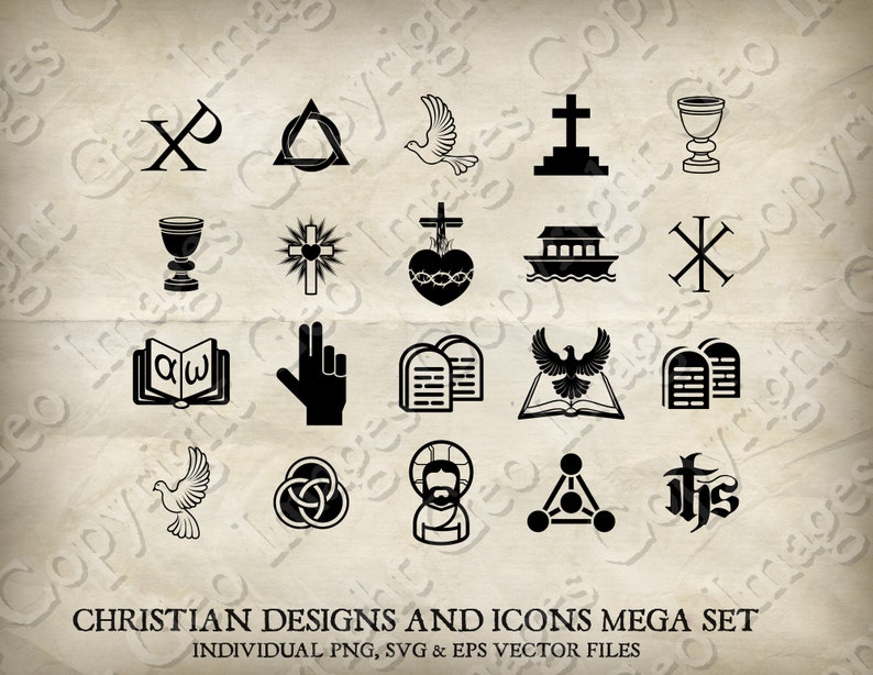 Christian Religious Faith Design Bundle Vector Set Chrismons. Each ...