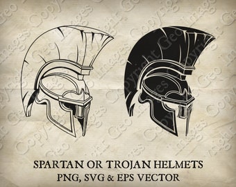 Spartan Trojan Ancient Greek Soldier or Roman Gladiator Warrior Helmet Clip Art. PNG, jpg, vector EPS and SVG format clipart