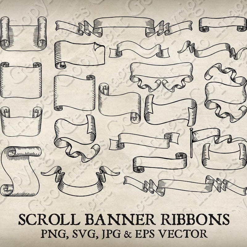 Vintage Scroll Banner - Etsy