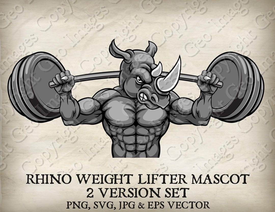 Rhino Rhinoceros Weight Lifting Weight Lifter Gym Weightlifting ...