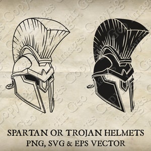 Spartan Trojan Ancient Greek Soldier or Roman Gladiator Warrior Helmet Clip Art. PNG, jpg, vector EPS and SVG format clipart