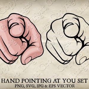 Hand Pointing Finger Uncle Sam Wants or Needs You Style Cartoon Clip Art Illustration. Vector SVG, EPS transparent PNG, and Jpg Clipart