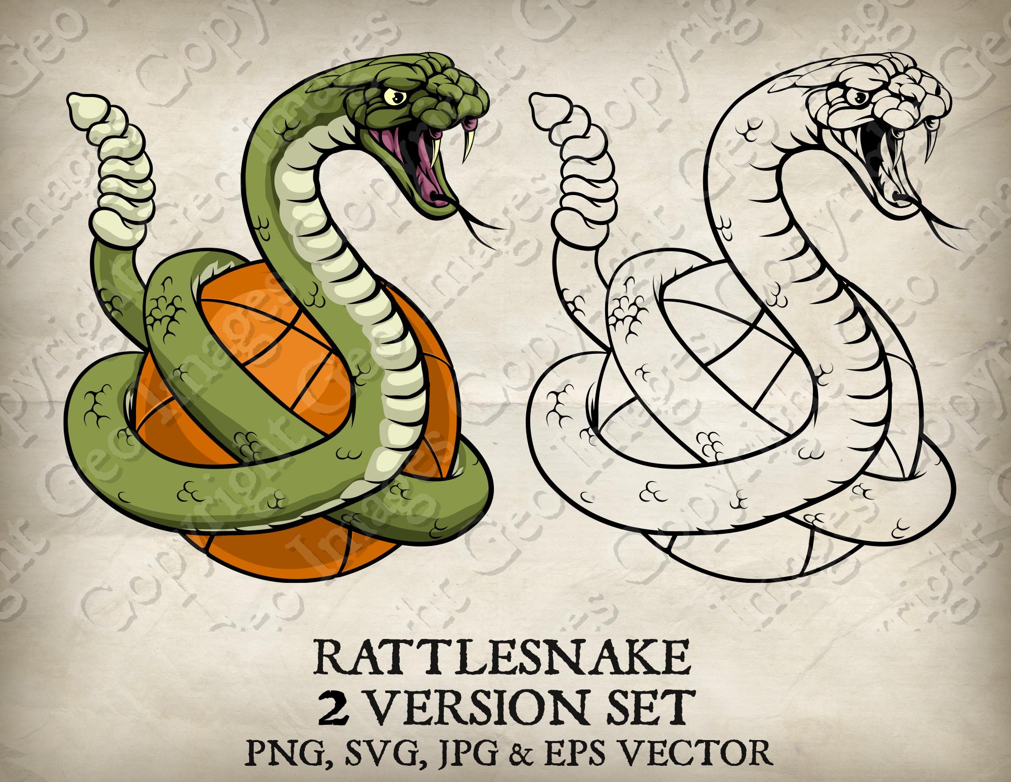 Rattlesnake or Rattle Snake Basketball Sports Team Rattlers Viper ...