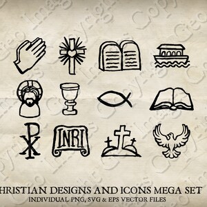 Christian Religious Faith Design Bundle Vector Set Chrismons. Each ...