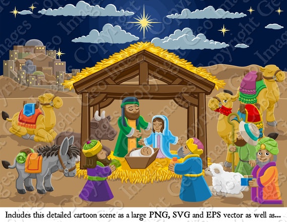Christmas Nativity Scene Kids Cartoon. Baby Jesus Mary - Etsy New Zealand Christmas Nativity Scene Kids Cartoon. Baby Jesus Mary - Etsy New Zealand