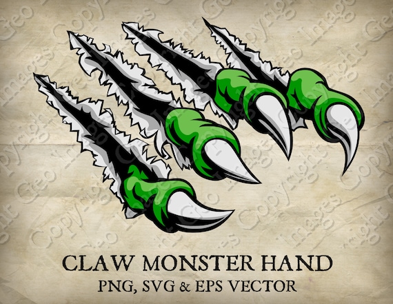 Buy Monster, Tiger, Dragon or Eagle Claw Hand With Talons Ripping and  Tearing Metal or Paper Clip Art. Vector SVG, EPS Transparent PNG Clipart  Online in India - Etsy