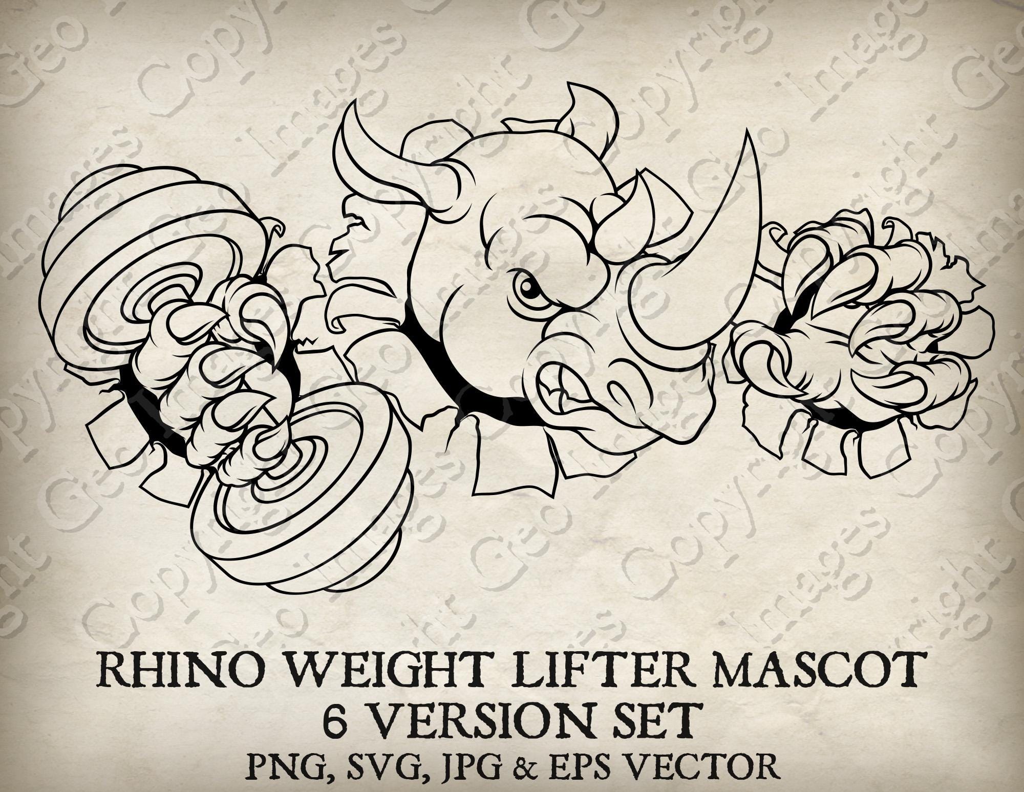 Rhino Rhinoceros Weight Lifting Weight Lifter Gym Weightlifting ...