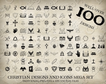 Christian Religious Faith Design Bundle Vector Set Chrismons. Each Christian Themed Illustration as a Separate PNG, EPS And SVG File