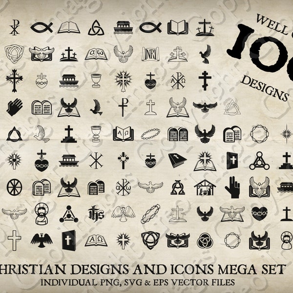 Christian Religious Faith Design Bundle Vector Set. Each Christian Themed Illustration as a Separate PNG, EPS And SVG File