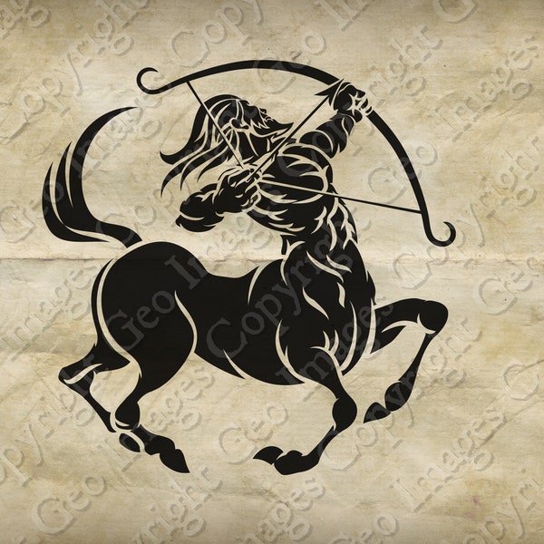 Sagittarius archer centaur Zodiac Horoscope Sign Symbol icon; Astrology birth star sign, png transparent background, jpg, vector eps and svg