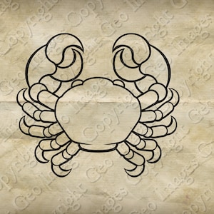 Ikona znaku zodiaku Rak i Rak; Znak zodiaku astrologicznego, przezroczyste tło png, jpg, wektor eps i formaty svg