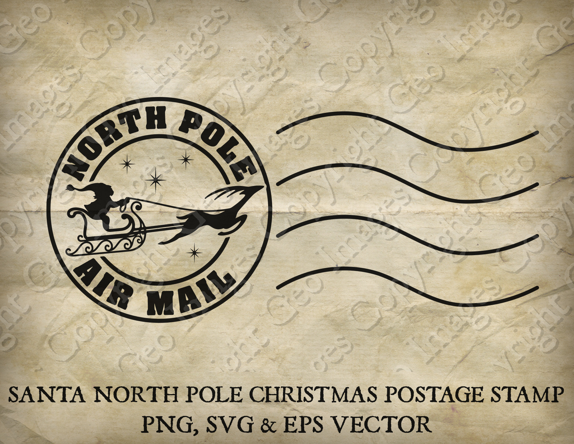 Polo Norte Santa Claus Padre Navidad Carta Entrega Correo Marca postal  Sello postal Clipart Vector SVG EPS transparente PNG Clip Art, image size:2000x1547