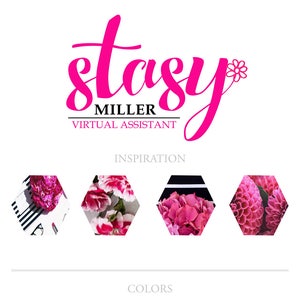 Premade Script Logo Design | Premade Logo Design | DIY Premade Logo | Logo for blogger | Logo design for Virtual Assistant| Pink Logo Design