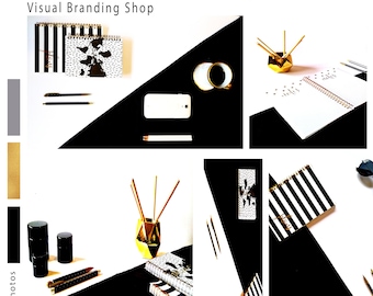 Styled Stock Photo Collection | Gold Black & White Styled Stock Photos | Feminine Styled Stock Photo bundle| Desk Styled Stock Photo