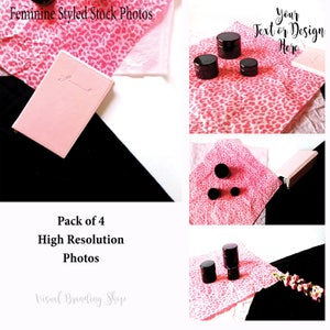 Styled Stock Photo Pack of 4| Pink & Black feminine Styled Stock Photos | Styled Stock for Bloggers| Photos for blog| Pretty Photos