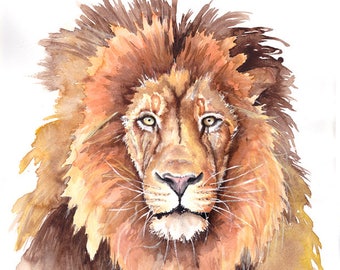 The Lion King - Original Watercolour Painting by Nicholas Clack