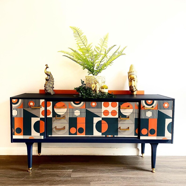 Mid Century Modern Retro Sideboard TV Unit Upcycled Etsy