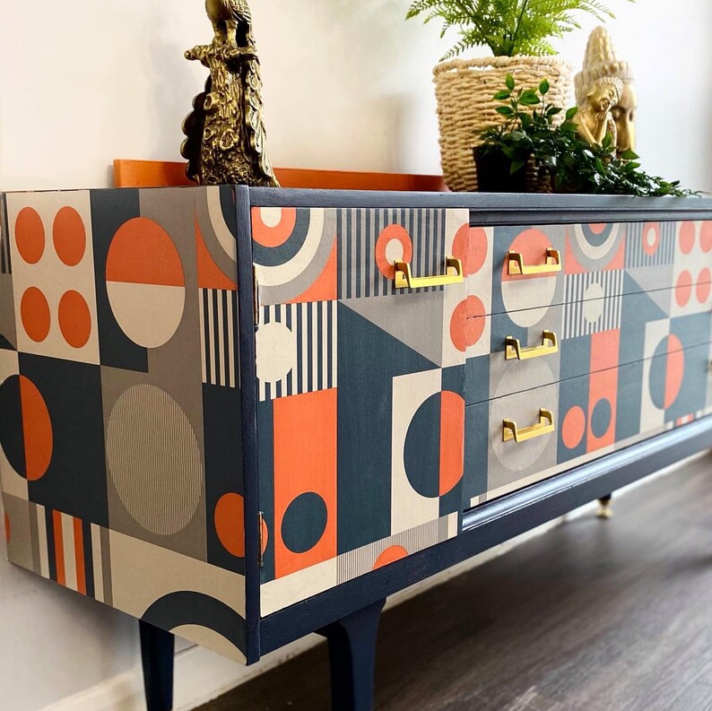 Mid Century Modern Retro Sideboard TV Unit Upcycled Etsy