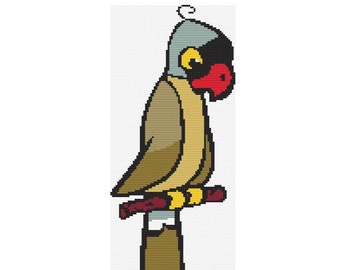 Mascarin Parrot beginners cross stitch pattern PDF Download