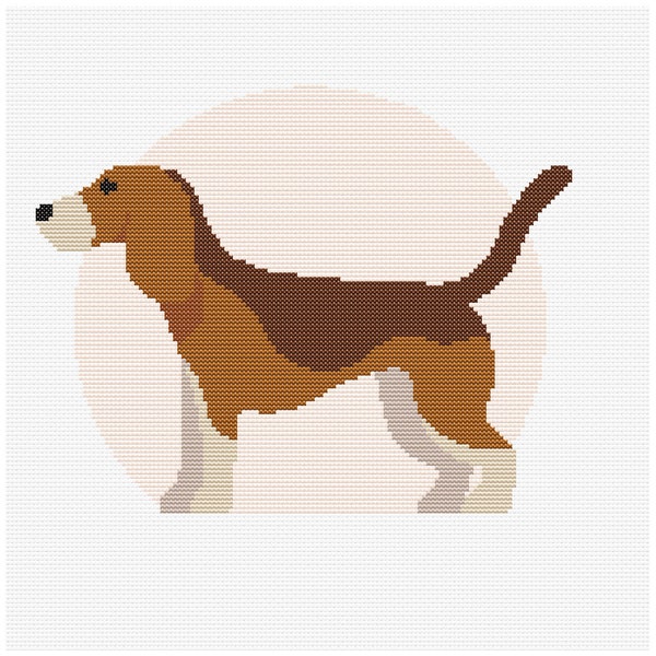 Beagle Dog easy beginners cross stitch pattern PDF Download
