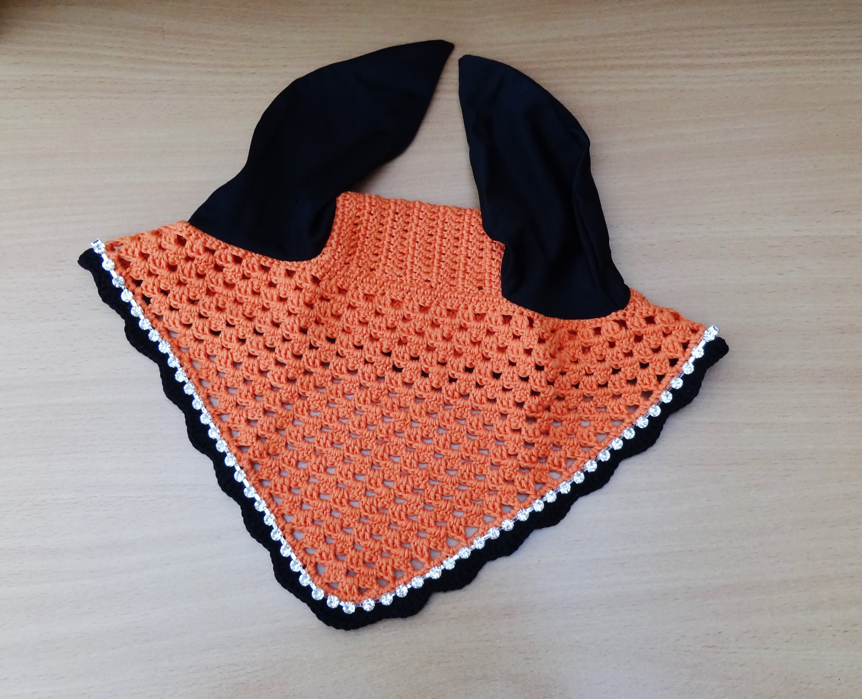 Bonnet Crochet Cheval, Bonnet Cheval avec Strass, Équitation, Concours, Anti-Mouches Cheval.