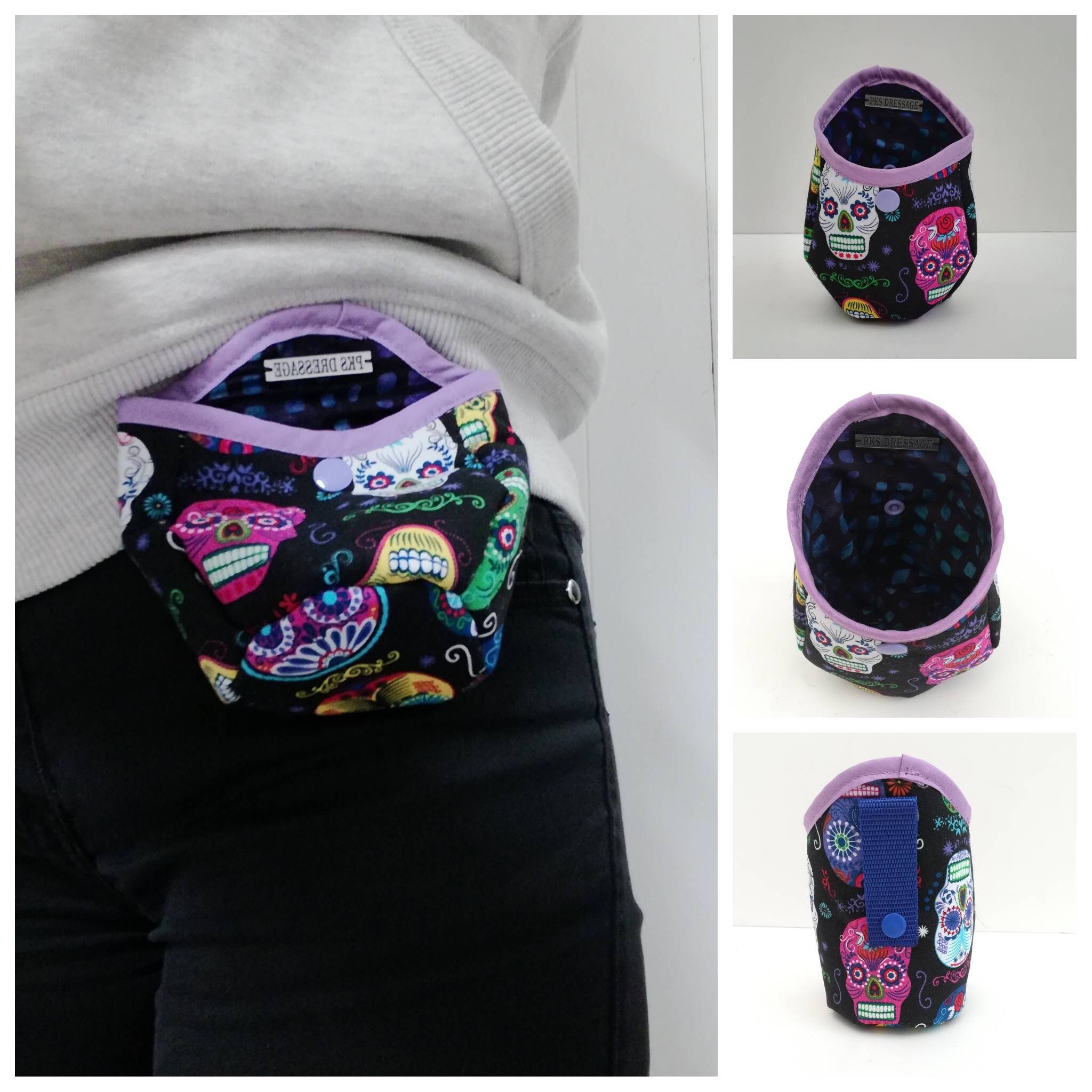 Pochette à Friandises Chien, Pochette Cheval, ou Sac de Ceinture, Agility Dog, Bonbons Tête Mort