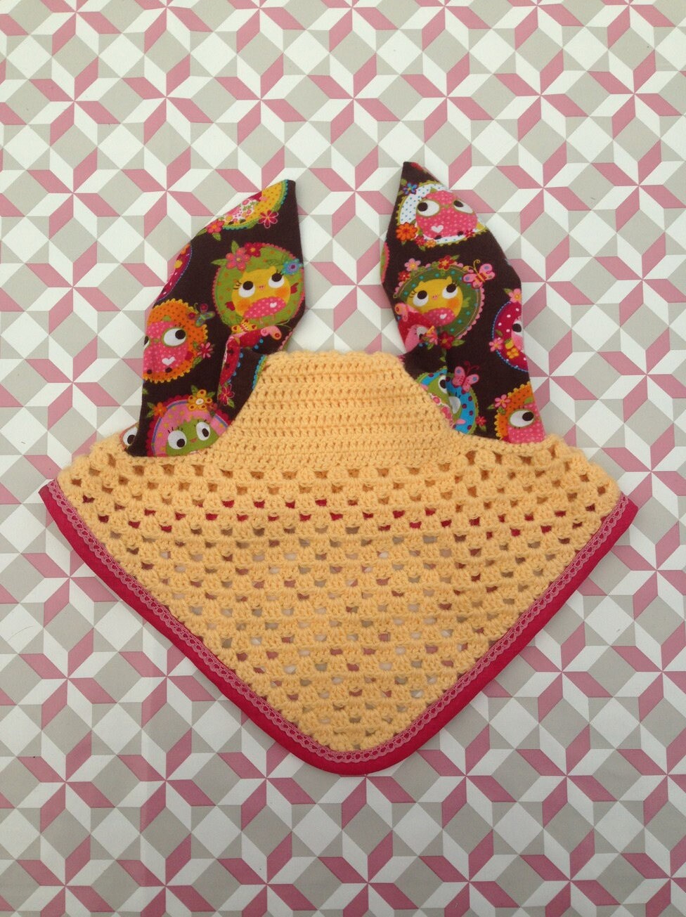 Masque Anti-Mouches Pour Cheval En Coton Crochet - Vert - Taille Réelle - Neuf