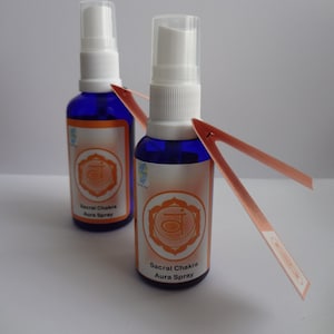 Sacral Chakra Aromatherapy Aura Spray, Vegan Friendly, Meditation, Room Fragrance, Essential Oils, Crystal Waters