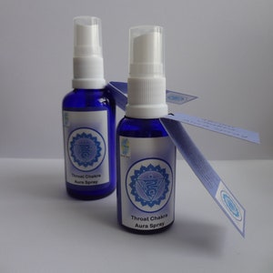 Throat Chakra Aromatherapy Aura Spray, Vegan Friendly,  Meditation, Room Fragrance, Essential Oils, Crystal Waters