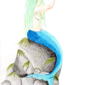 Mermaid Meditation Card- Digital Download, Self Meditation, Mindfulness, Wellbeing