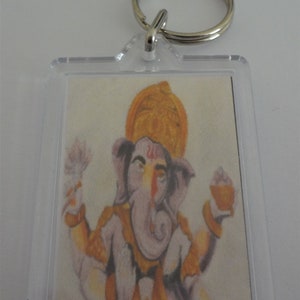 Ganesh Positive Affirmation Keyring, Recycled Plastic, Accessories